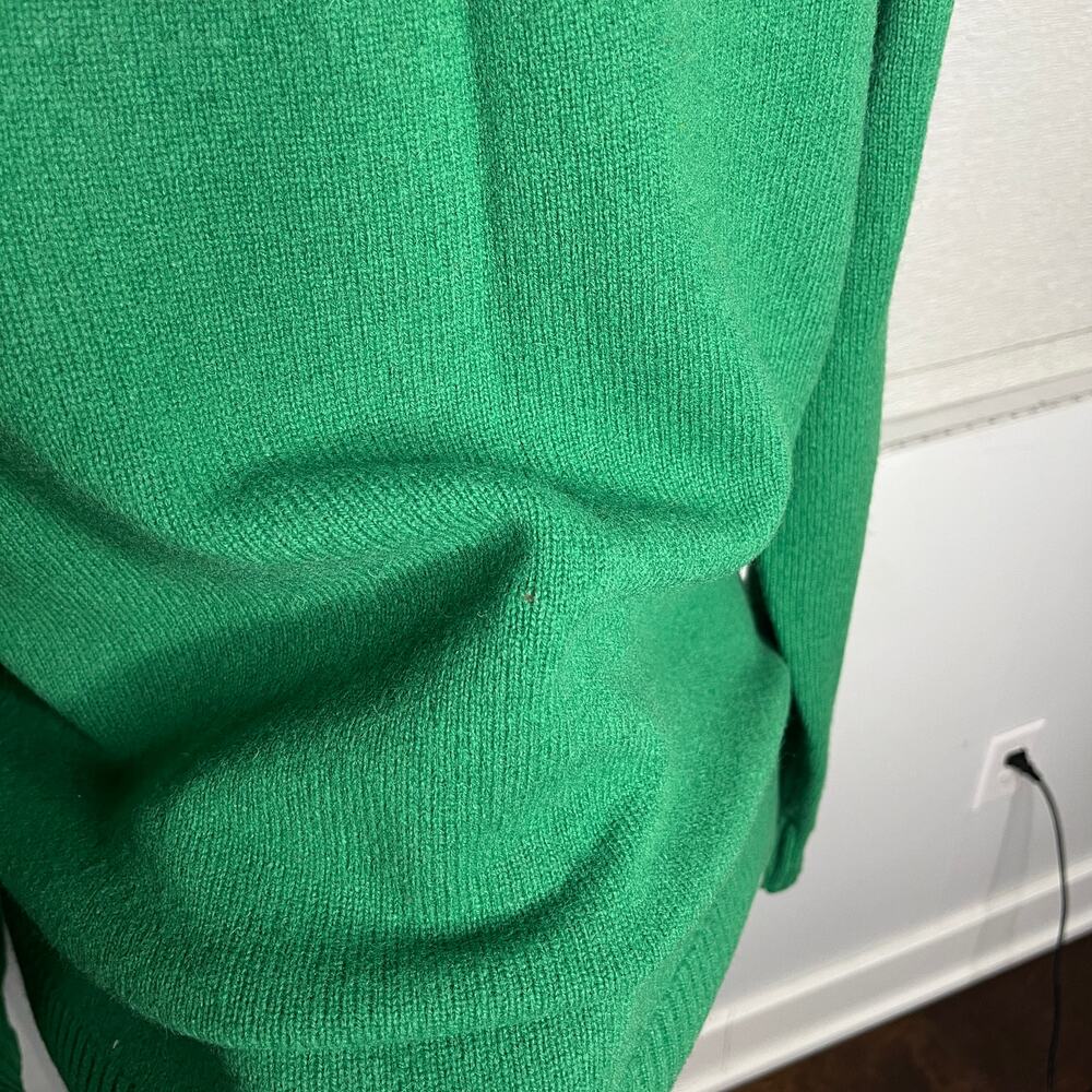 L.L. Bean Sweater Womens XL Green Scottie Dog Lambswool Fair Isle Button Front - Picture 5 of 8